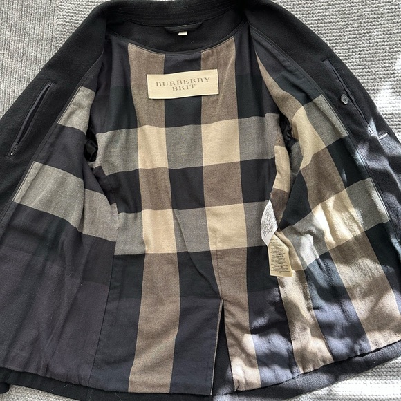 Burberry Brit Black Blazer Wool Blend Size S - Picture 13 of 16